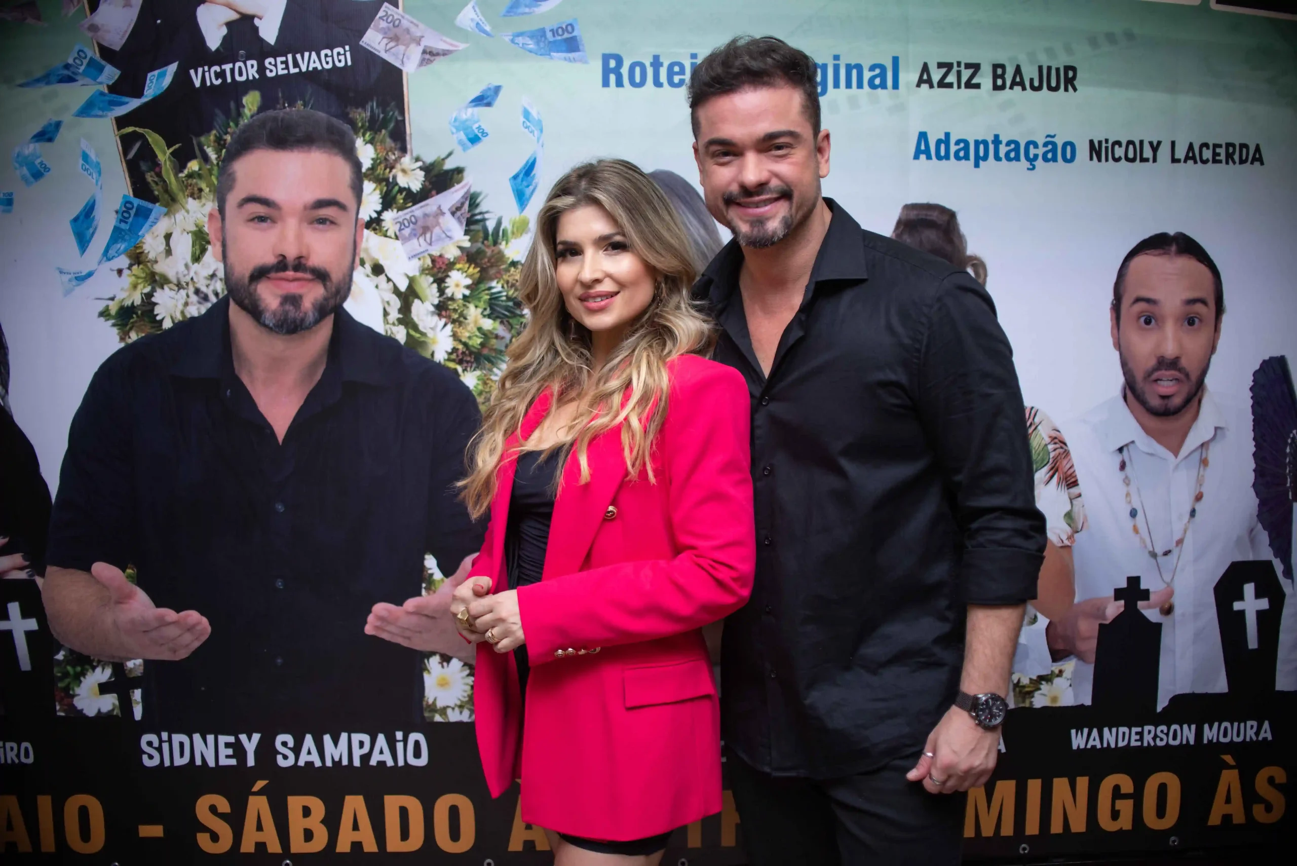 Claudia Melo e Sidney Sampaio estrearam sucesso a comédia Velório